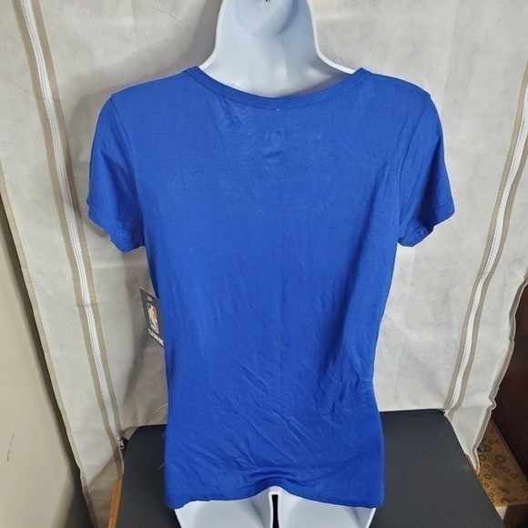 Golden State Warriors Women’s V Neck T Shirt Size Medium Blue Yellow - Picture 6 of 6